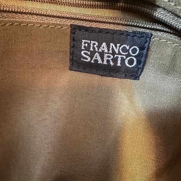 Franco Sarto Hobo Leather Fabric Floral Flower Double Straps Shoulder Bag Purse - Picture 3 of 10